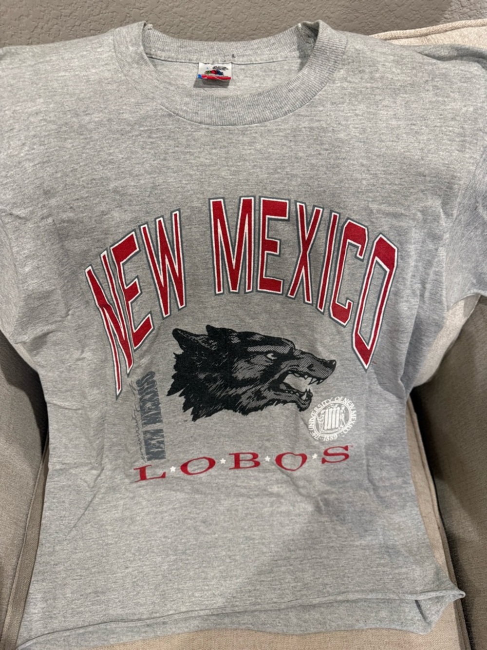 New Mexico Lobos Gray Graphic Crewneck Sweatshirt